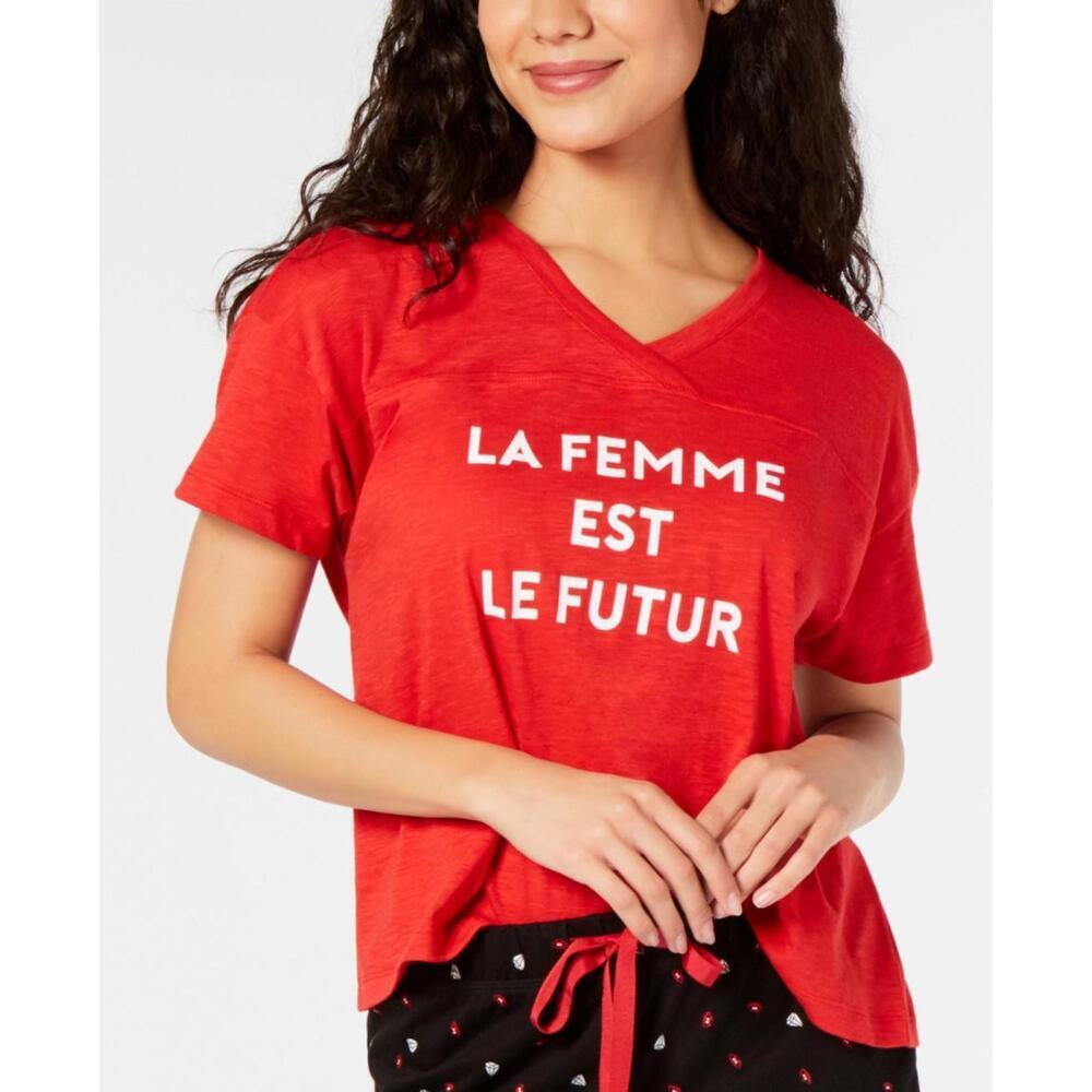 Jenni Womens Graphic Sleep T-Shirt Size M